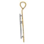 14K Two-tone Polished 2-Level Fleur de Lis Cross Pendant - Image 2