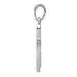 14K White Gold Polished Cross With Tapered Ends Pendant - Image 2