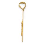 14k Polished Satin and Diamond-cut Crucifix Pendant - Image 2