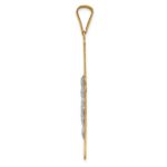 14k Two-Tone Polished Satin Diamond-cut Crucifix Cross Pendant - Image 2