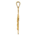 14k Polished Satin and Diamond-cut Crucifix Pendant - Image 2
