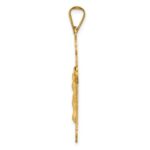 14k Polished Satin and Diamond-cut Crucifix Pendant - Image 2