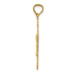 14k Polished Satin and Diamond-cut Crucifix Pendant - Image 2