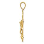 14K Polished Crucifix with Lace Trim Pendant - Image 2