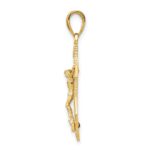 14K Polished Textured Mariners Crucifix Pendant - Image 2