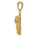14K Polished Small Jesus Head With Crown Pendant - Image 2