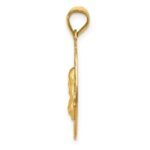 14K with Rose and White Rhodium Diamond-cut Solid Sagrado Corazon de Jesus Oval Pendant - Image 2