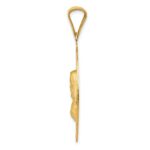 14K with Rose and White Rhodium Diamond-cut Solid Large Sagrado Corazon de Jesus Oval Pendant - Image 2