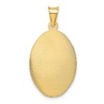 14K Polished Diamond-cut Solid Sagrado Corazon de Jesus Oval Pendant - Image 3