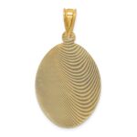 14K Polished Diamond-cut Solid Large Sagrado Corazon de Jesus Oval Pendant - Image 3