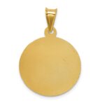 14K Polished Diamond-cut Solid Sagrado Corazon de Jesus Round Pendant - Image 3