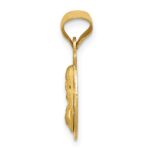 14K with Rose and White Rhodium Diamond-cut Solid Sagrado Corazon de Jesus Round Pendant - Image 2