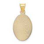 14K Polished Diamond-cut Solid Sagrado Corazon de Jesus Oval Pendant - Image 4