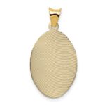 14K Polished Diamond-cut Solid Sagrado Corazon de Jesus Oval Pendant - Image 4