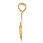 14K Polished Diamond-cut Corpus Oval Pendant - Image 2