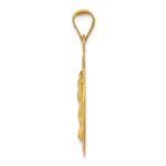 14K Polished Diamond-cut Corpus Circle Pendant - Image 2