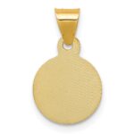 14K with Rose and White Rhodium Diamond-cut Corpus Circle Pendant - Image 4