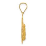 14K Polished Diamond-cut Solid Our Lady Of Guadalupe Round Pendant - Image 2