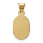 14K with Rose and White Rhodium Diamond-cut Solid Our Lady Of Guadalupe Oval Pendant - Image 3