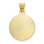 14K with Rose and White Rhodium Polished Diamond-cut Solid Our Lady Of Guadalupe Round Pendant - Image 3