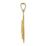 14K with Rose and White Rhodium Polished Diamond-cut Solid Our Lady Of Guadalupe Round Pendant - Image 2