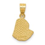 14K Satin Diamond-cut Virgin Mary Pendant - Image 4