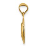 14k Polished and Diamond-cut Baptism Round Pendant - Image 2