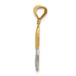 14K and White Rhodium Diamond-cut Boy Communion Semi-solid Pendant - Image 2