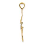 14K and White Rhodium Polished Dancer with Moveable Skirt and Legs Pendant - Image 2