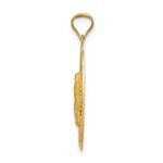 14K with Rose and White Rhodium Diamond-cut Solid Our Lady Of Guadalupe Oval Pendant - Image 2