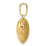 14K Polished and Textured 3-D Puffed Heart Pendant - Image 2