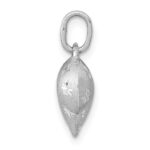 14k White Gold Satin Diamond-cut 3D Puffed Heart Pendant - Image 2