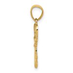 14K Polished Swans Heart Key Charm - Image 2