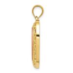 14K Two-tone Polished Engravable Lace Frame Heart Pendant - Image 2