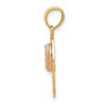 14k Two-tone with White Rhodium Diamond-cut Our Lady of Guadalupe with 15 Pendant - Image 2