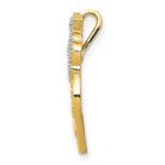 14k and White Rhodium DADDYS LITTLE GIRL Heart with Crown Chain Slide - Image 2