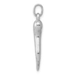 14k White Gold 3-D Italian Horn Charm - Image 2
