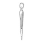 14k White Gold 3-D Italian Horn Charm - Image 2