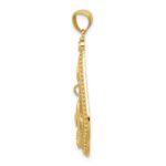 14k Diamond-cut Polished Fleur de Lis Dangle Pendant - Image 2
