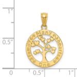 14k Polished ONE FAMILY MANY HEARTS Tree Pendant - Image 4