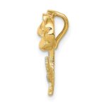 14k and White Rhodium Polished Rose Chain Slide - Image 2