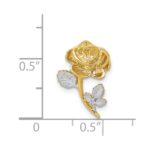 14k and White Rhodium Polished Rose Chain Slide - Image 4