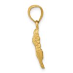 14k Satin Diamond-cut Sunflower Pendant - Image 2