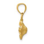 14k Satin Diamond-cut Hibiscus Pendant - Image 2