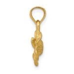 14k Satin Diamond-cut Hibiscus Flower Pendant - Image 2