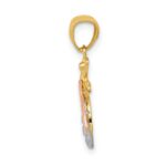 14k Two-tone with White Rhodium Polished Bee Pendant - Image 2