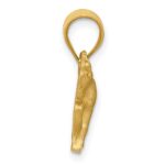 14k Satin Diamond-cut Horse Pendant - Image 2