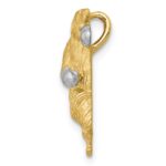 14k and White Rhodium Satin Diamond-cut Boxing Bear Chain Slide - Image 2