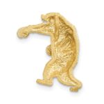 14k and White Rhodium Satin Diamond-cut Boxing Bear Chain Slide - Image 3