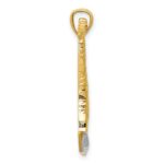 14k and White Rhodium Diamond-cut Polished Giraffe Pendant - Image 2